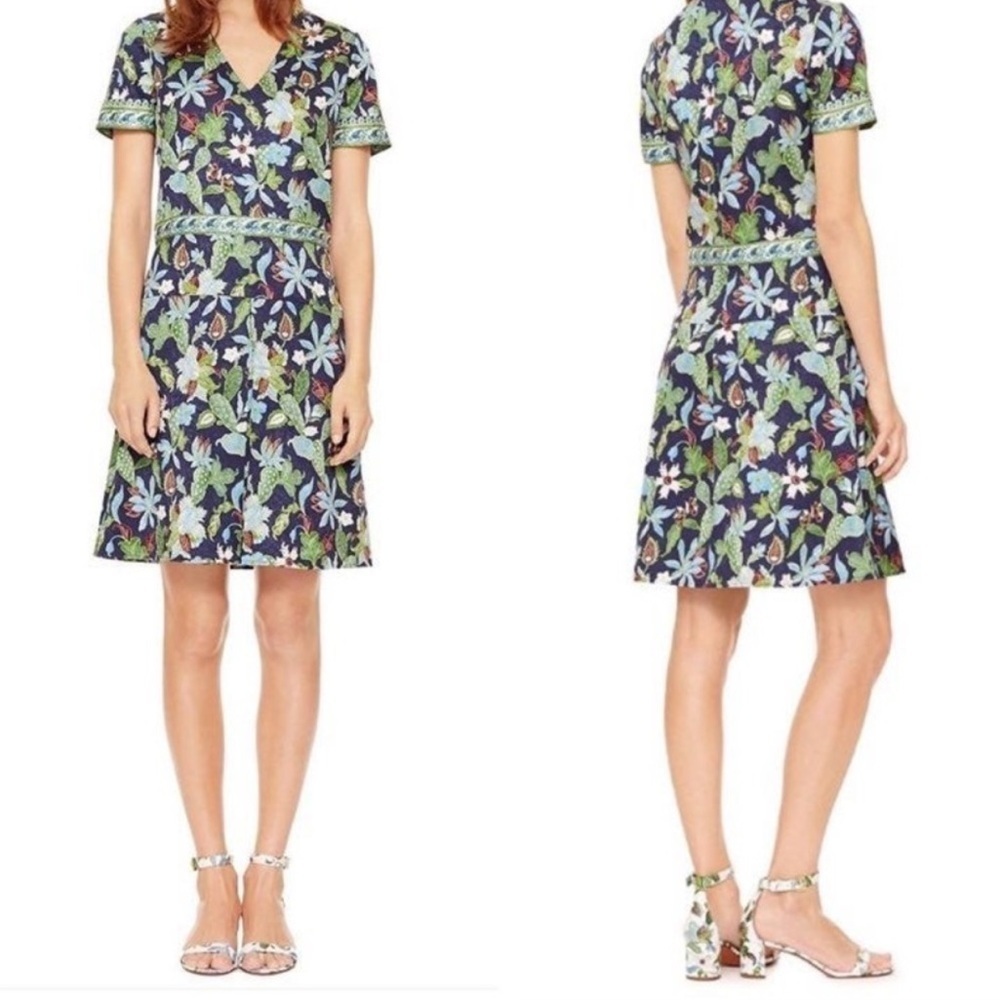 Tory Burch silk Floral Knee Length Dress Size 0 Multicolor